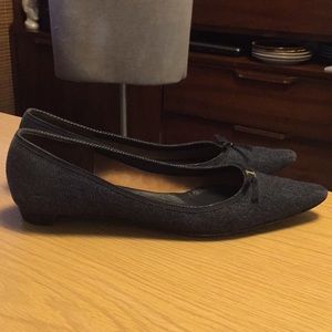 Ferragamo Denim Kitten Heel Shoes Sz 11 B